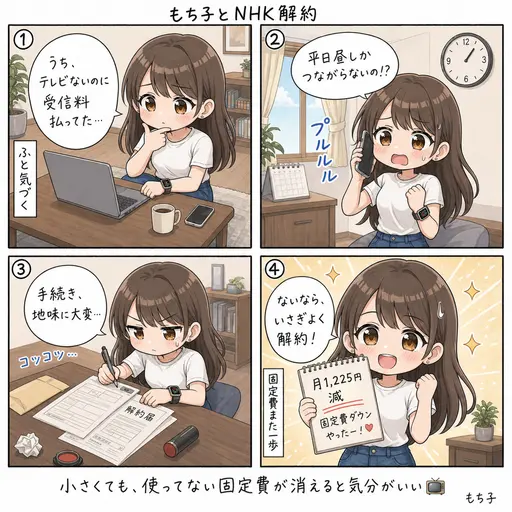 NHK解約してきました。家にテレビないなら、いさぎよく解約していい(4コマ漫画)